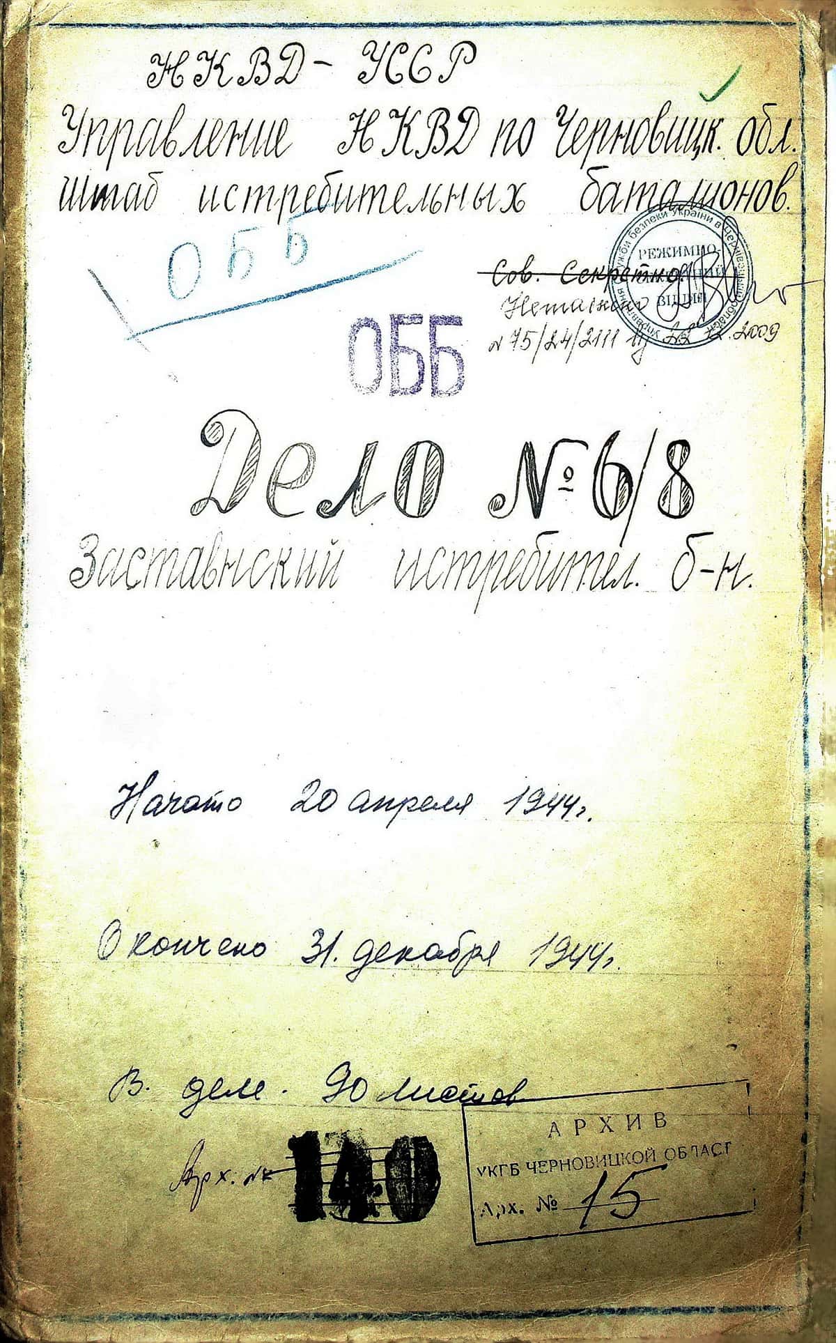 титульна сторінка справи