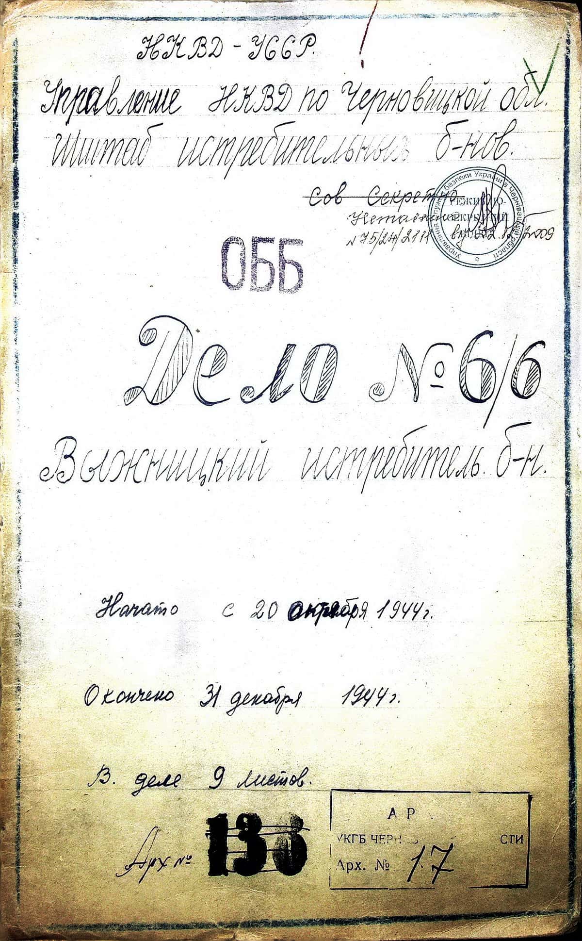 Титульна сторінка справи