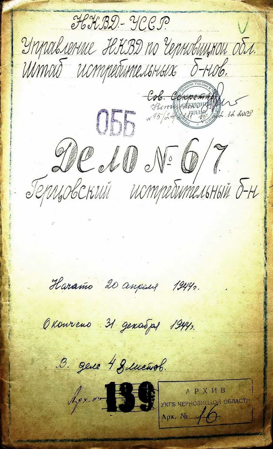 титульна сторінка справи